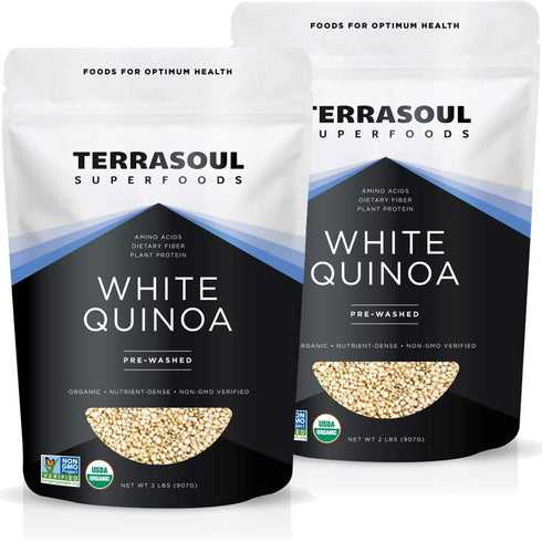 Terrasoul Superfoods Organic White Quinoa, 4 Lbs - Whole Grain | Pre-washed