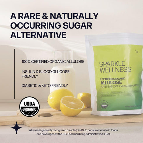 (3lbs Pack) Sparkle Wellness Organic Allulose | A plant-based sugar alternative with zero glycemic impact |