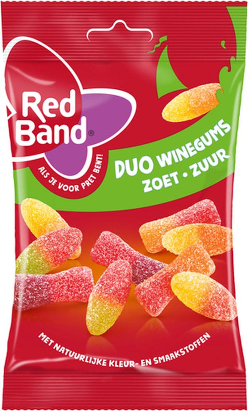 Red Band Duo Winegums Zoet Zuur I Mixed-Fruit flavored Sweet or Sour