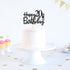 Black Glitter Happy 20th Birthday Cake Topper, Cheers to 20 Years Party Decorations