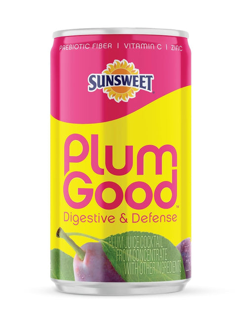 6 4 Pack 7.5oz Sunsweet PlumGood Plum Juice Small Cans Canned Drink Made with Real Plum Juice Prebiotic Fiber