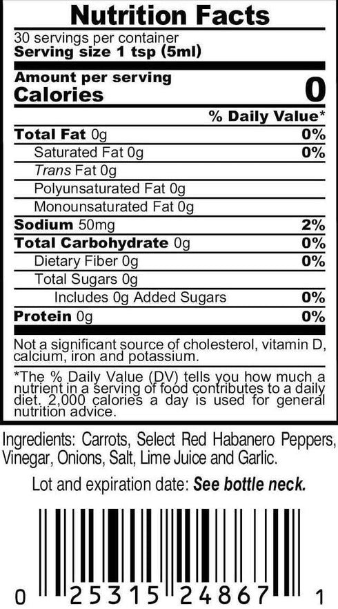 5 oz Marie Sharp's Hot Habanero Pepper Sauce, Authentic Belizean Hot Sauce with Fresh Red Habanero Peppers
