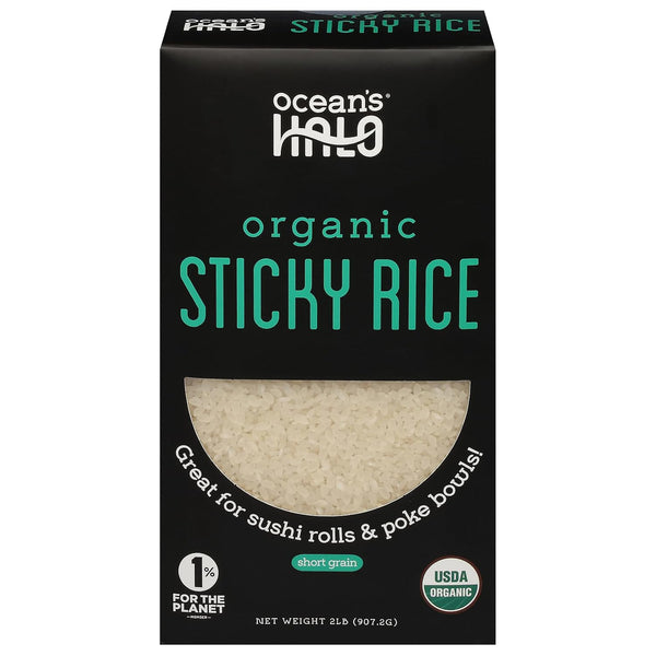 Ocean's Halo Organic Sticky Short Grain Rice, USDA Organic, 32 Ounces (Pack