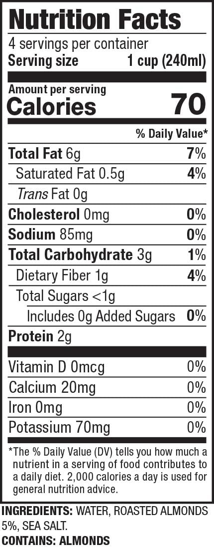 33.8oz (4 Pack), 3 Gefen Unsweetened Almond Milk Just Ingredients, No Binders or Preservatives, Gluten Free, Vegan