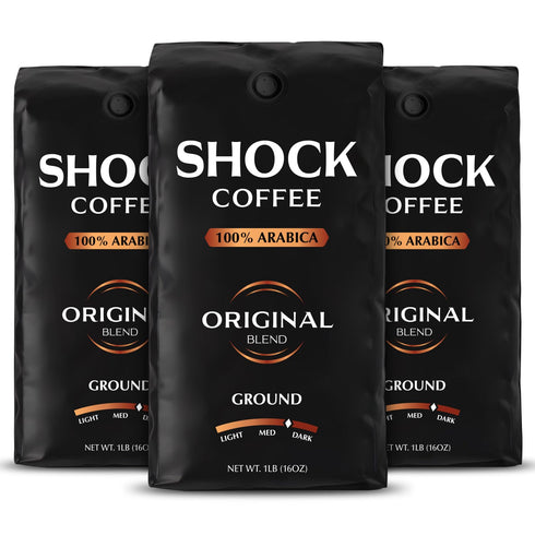 Shock Coffee Ground, The Strongest Caffeinated All-Natural Coffee, Up to 50% more