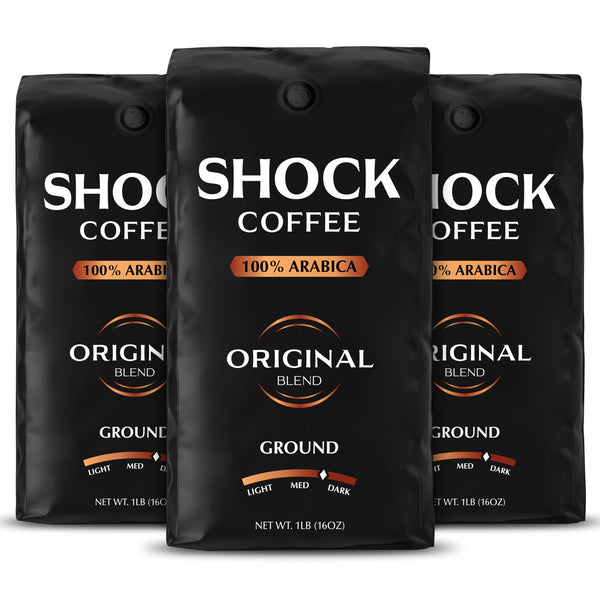 Shock Coffee Ground, The Strongest Caffeinated All-Natural Coffee, Up to 50% more