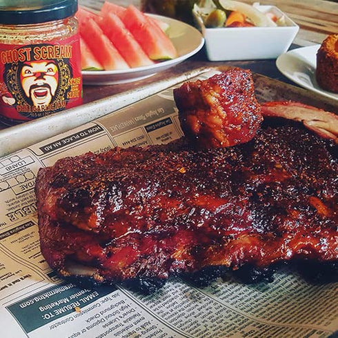 Ghost Scream Hot Sauce - “Chili Garlic Jam” (Sweet, Spicy & Smoky) - Award Winning Recipe with Fresh Ghost Chili Peppers