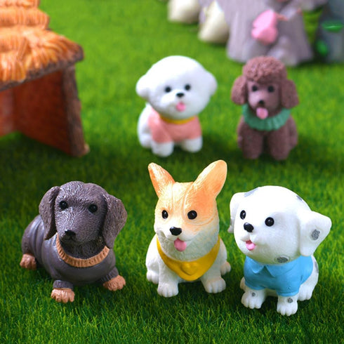 MAOMIA 12 Pcs Mini Dog Figure Animal Toys, Cake Topper Puppy Figures, Miniature Dog Figurines Collection Playset