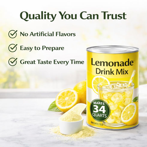 Generic 34 Summer (2 Pack) Lemonade Drink Mix, Powdered, Classic Lemon Flavor, Makes Quarts, Bulk Beverage Mix