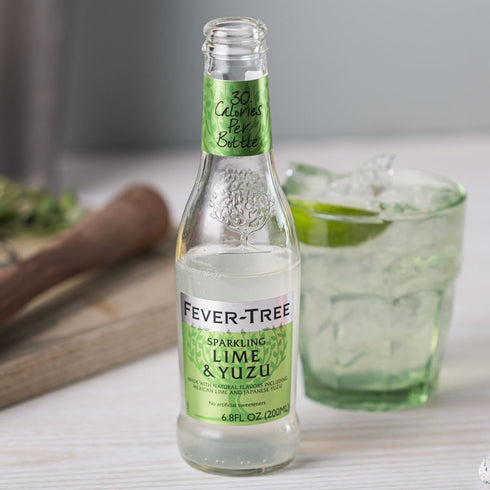 200ml Fever Tree Sparkling Lime and Yuzu - Premium Quality Mixer and Soda - Refreshing Beverage for Cocktails