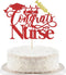 Trelsan Red Glitter Congrats Nurse Cake Topper, Nursing School Grad Graduation Party Decorations