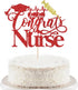 Trelsan Red Glitter Congrats Nurse Cake Topper, Nursing School Grad Graduation Party Decorations
