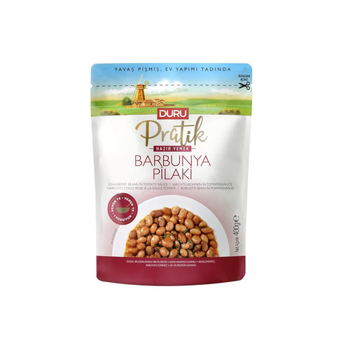 Duru Cranberry Beans in Tomato Sauce, 14,1 Ounces, Open and Eat, 100%