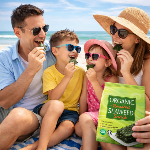 Generic (20 Seaweed Organic Roasted Sesame Flavor Nori Sheets - Vegan Gluten Free Kosher Sea Weed Snack - Crispy Plant
