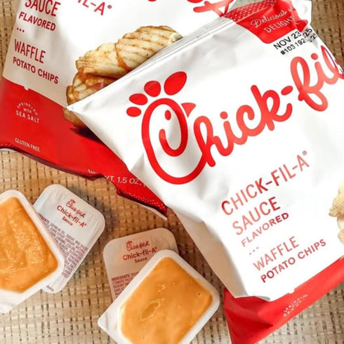 Giri 1.5 oz (6-Pack) (6 Count) chikfila Sauce Flavored Waffle Potato Chips Bags Crispy Waffle Cut Chips with chikfila