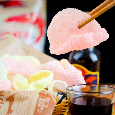 JTEDZI 6.35 oz 180g, Pack 1) Uncooked Prawn Chips / Colored Shrimp Chips Snack, Prawn Crackers, Shrimp Chips Uncooked
