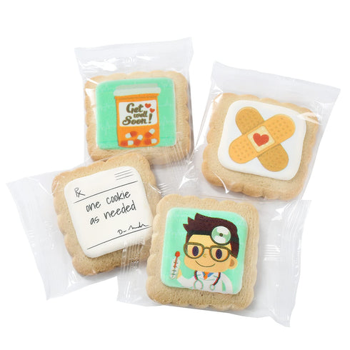 Get Well Soon Gift Cookies Basket Box 4 PACK | Nut Free | Kosher | After Surgery Care Package for Kids and Adults