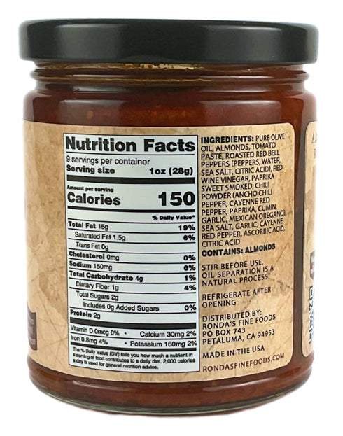 2CT 9.0oz Pack Original & Spicy Romesco Dip, Spread, Topping & Sauce Variety - Thick, Small-Batch with Almonds, Pure