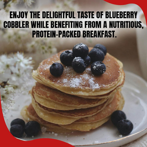13.08 Oz Blueberry Cobbler Super Cakes, High Protein Pancake Mix, Healthy Protein Pancakes for a Nutritious Breakfast
