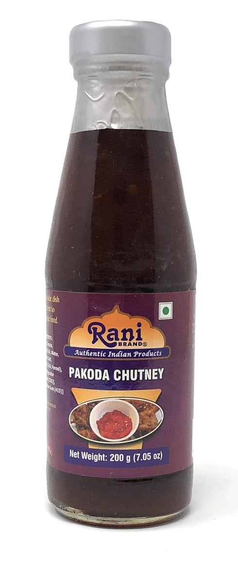 Rani Pakoda/Pakora Chutney 7oz (200g) Glass Jar, Sweet, Sour & Spicy Dipping Sauce, Vegan, Gluten Free, Indian Origin