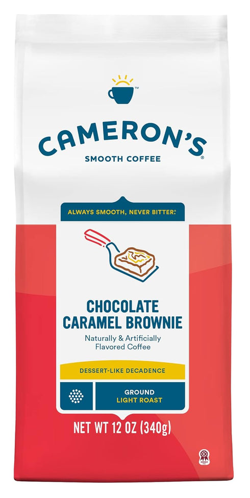 Cameron's Coffee Roasted Ground Coffee Bag, Flavored, Chocolate Caramel Brownie, 12 Ounce