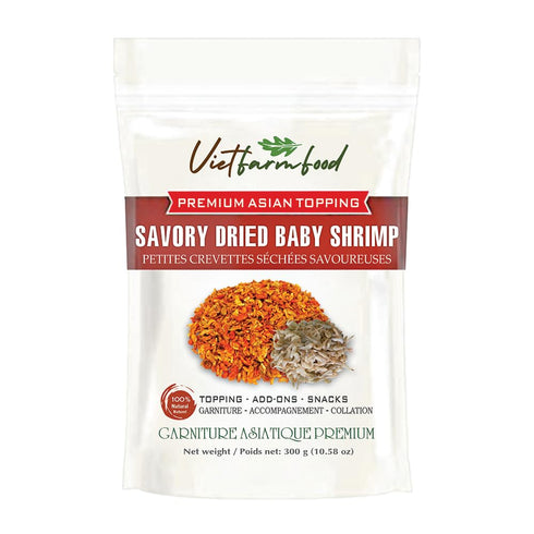 SAVORY DRIED BABY SHRIMP 10.58 Oz (300g) VIETFARMFOOD: Flavorful, High-Protein Topping Ready