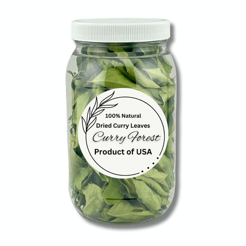 CurryForest Premium Dried Curry Leaves-100% Natural, Pesticide-Free Whole Leaves, USA Grown, Air