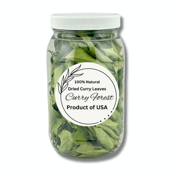 CurryForest Premium Dried Curry Leaves-100% Natural, Pesticide-Free Whole Leaves, USA Grown, Air
