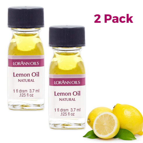LorAnn Lemon Oil Super Strength, Natural Flavor, 1 dram (.0125 fl oz, 3.7 ml) - 2 Pack