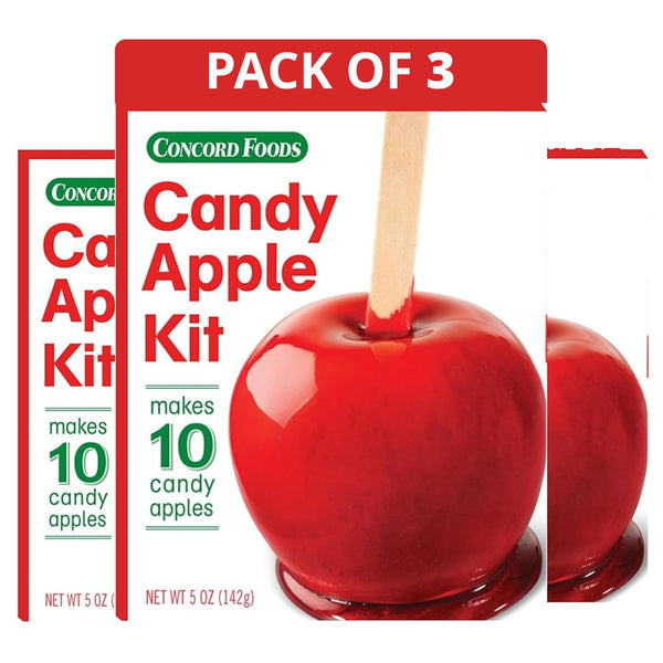 Concord Foods Candy Apple Kit (3 Pack) Classic Red Apples for Family