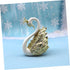 2 Pcs Small Swan Car Ornaments for Home Water Table Decorations, Mini Swan Crown Cake Topper