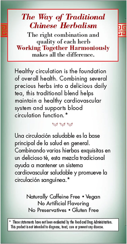 BRAVO TEAS&HERBS Blood Circulation Herbal Tea, Caffeine Free, 20 Count