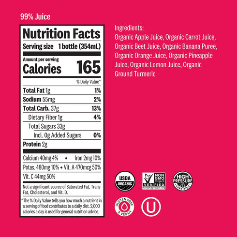 12 6 Suja Essentials Organic Sweet Beets Juice, Fluid Ounce - per case.