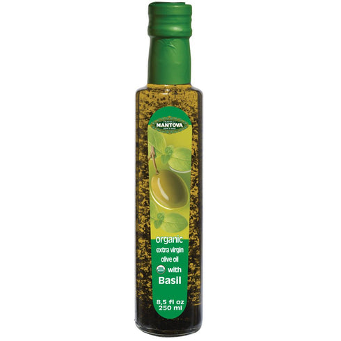 Mantova Basil Organic Flavored Extra Virgin Olive Oil 8.5 Oz (Pack of