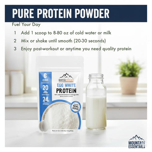 24g 100% 21.12oz(20 Egg White Protein Crystal Powder- Protein- Single Ingredient-Unflavored Pure Pasteurized Dried Egg