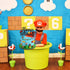 Black Glitter Mario Cake Topper - Happy Birthday Cake Decoration for Video Game Themed Kids Party