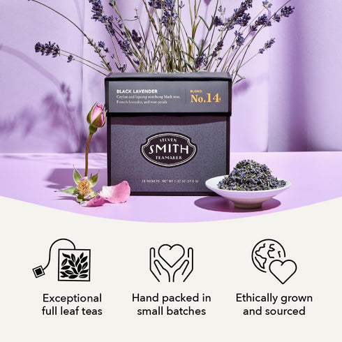 14, 15 1.32oz Steven Smith Teamaker Black Lavender No. Lady Grey, Caffeinated, Sugar-Free, Sustainably Grown Full Leaf