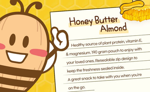 (1x190gram) HBAF [Official Gilim Korean Honey Butter Seasoned Almonds Nut Snack | Gluten Free | Kids After-School