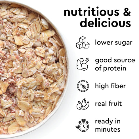 6 Pack Mylk Labs Maple Strawberry Protein Oatmeal Cups, Whole Grain, Low Sugar, High Fiber Breakfast with Low Sodium