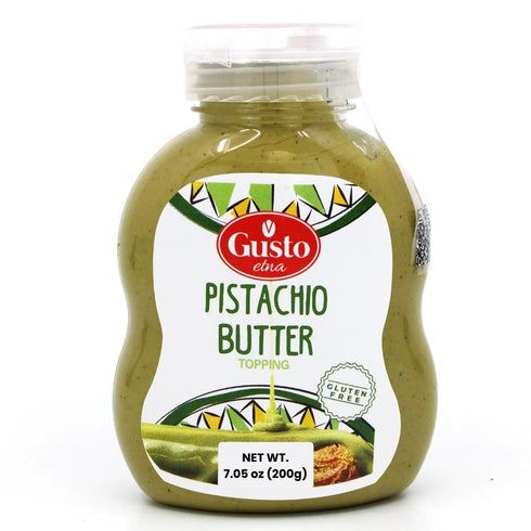 GUSTO ETNA Pistachio Cream/Butter, Squeeze Botttle 200 g (7.05 oz), Sicilian Pistachio