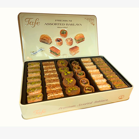 TAFE 400 14.10 Oz. Mixed PREMIUM BAKLAVA, Assorted Sweet Dessert Holiday Gift Basket Tin Box gr
