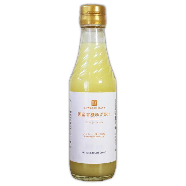Kawashimaya Organic Yuzu Juice 8.4 fl oz (250ml) - Hand-Squeezed, 100% Kito