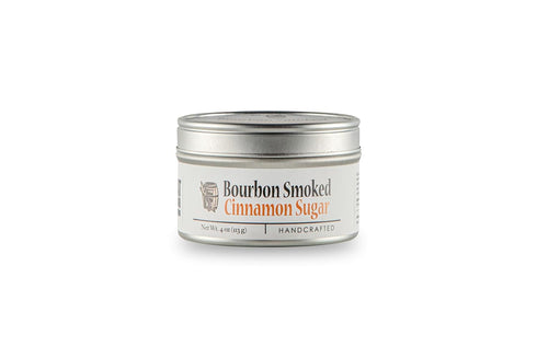 Bourbon Barrel Smoked Cinnamon Sugar Tin, 4oz - Slow Smoked Raw Demerara
