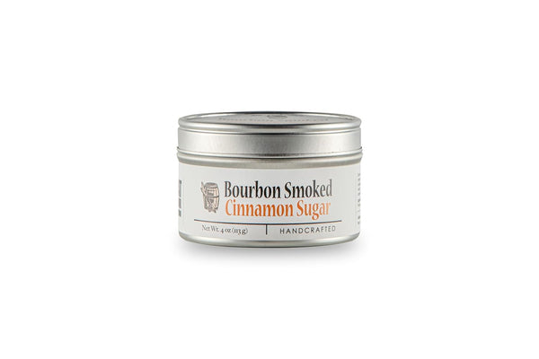 Bourbon Barrel Smoked Cinnamon Sugar Tin, 4oz - Slow Smoked Raw Demerara