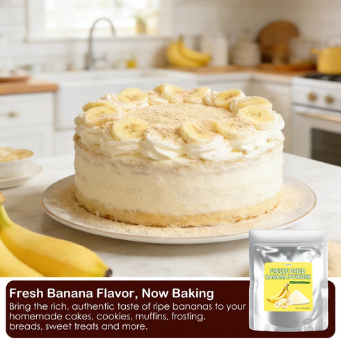 Fraunitsh 7.05oz (7.05oz) Freeze Dried Banana Powder, Natural Bananas Powder Fruit Powder for Smoothies Baking Desserts