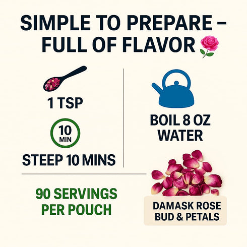 dualspices 100% 4oz, 95 Edible Rose Buds & Petals Damask Rose for Cooking, Baking, Rose Tea & Garnish Natural, Non-GMO