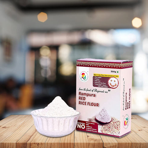 Rampura Organics (Pack 2,Each 300Grams) (Karnataka) Organic Red Rice Rava, No Artificial,Color & Preservatives -