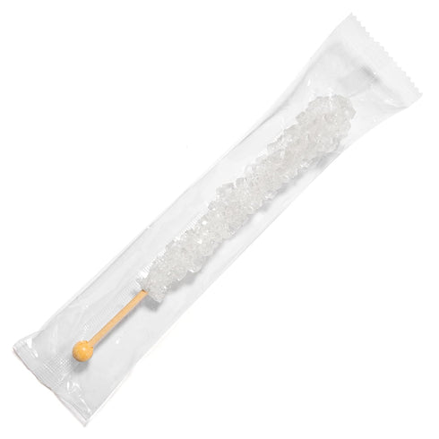 36 White Rock Candy Sugar Sticks - Original Sugar Flavored - Individually Wrapped Candy