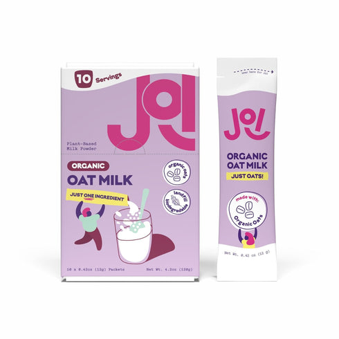 10ct Packaging. JOI Organic Oat Milk Powder, Unsweetened Carton - Instant, Single Ingredient, Dairy Free, Plant Based