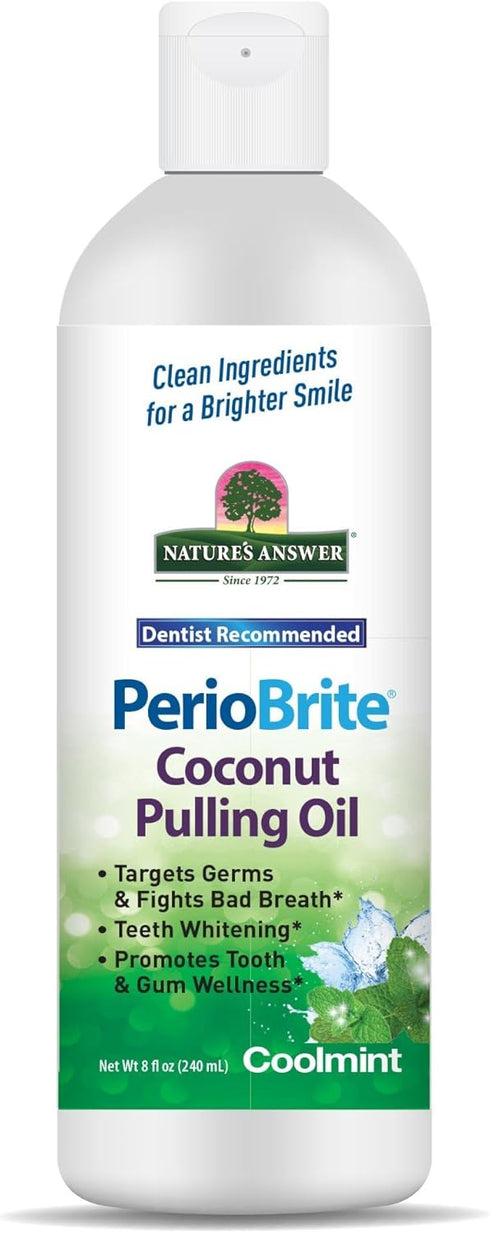 8 oz Nature's Answer PerioBrite Coconut Pulling Oil Liquid